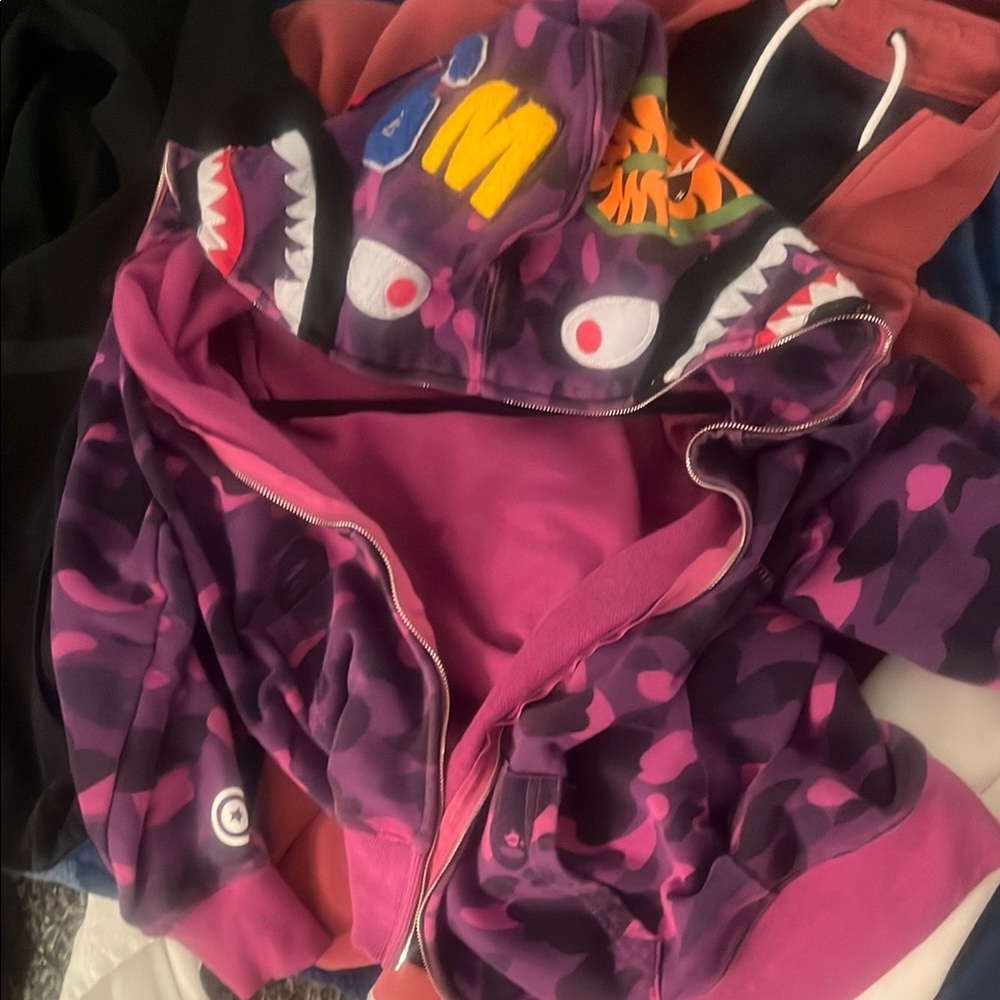 Purple Camouflage Shark Hoodie